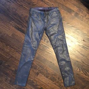 Sexy lightweight grey leather jeans